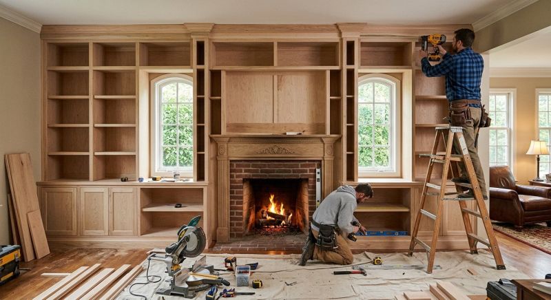 Fireplace Cabinet Installation in Alexandria, VA