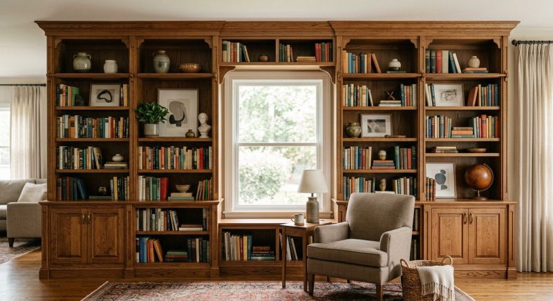 Built In Bookcase Installation in Durham, NC