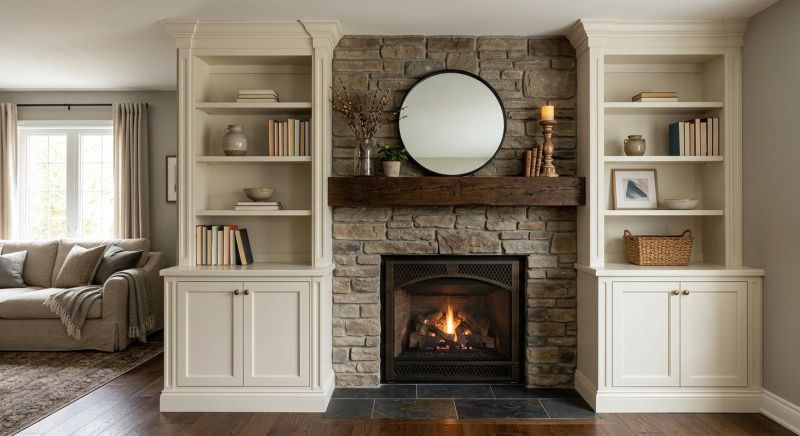 Fireplace Cabinet Installation in Durham, NC