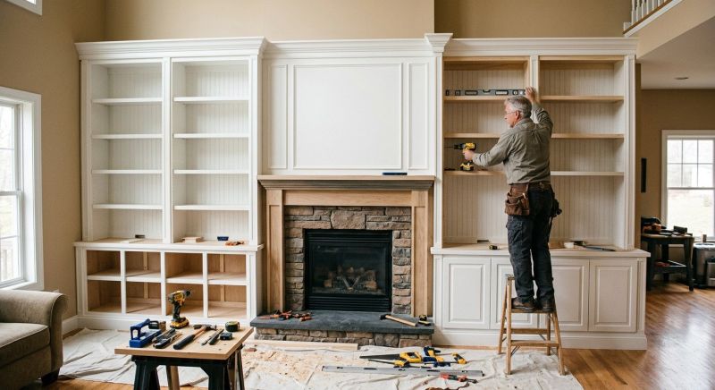 Fireplace Cabinet Installation in Alexandria, VA